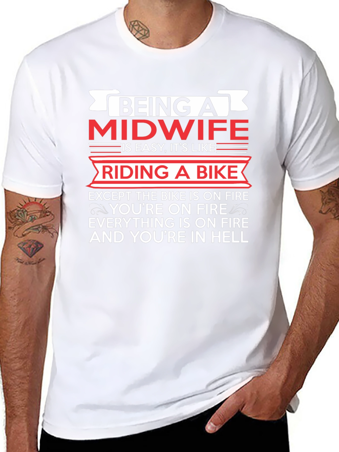 Midwife On Fire T-Shirt - Funny Midwife Gift