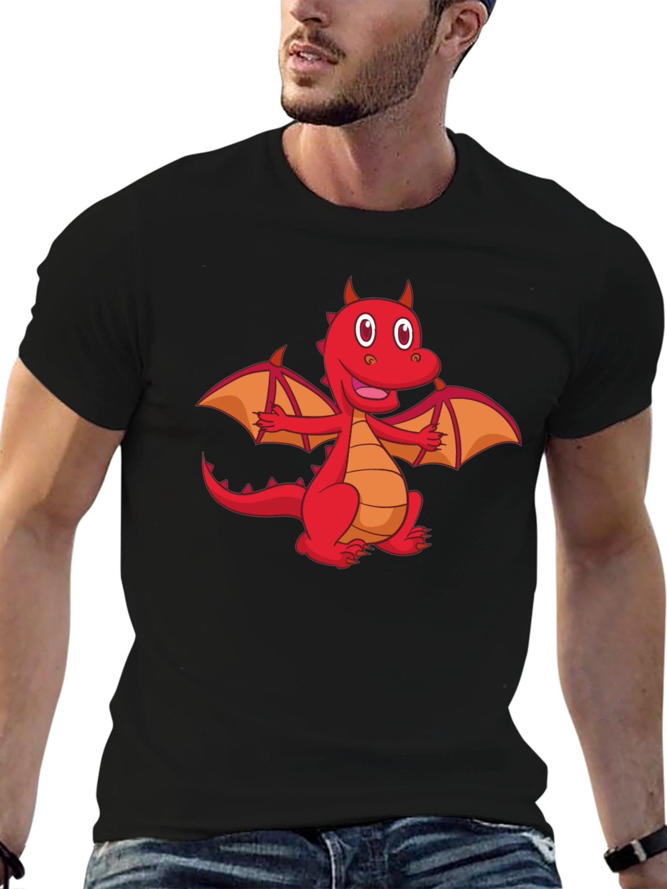 Cartoon Dragon Graphic T-Shirt