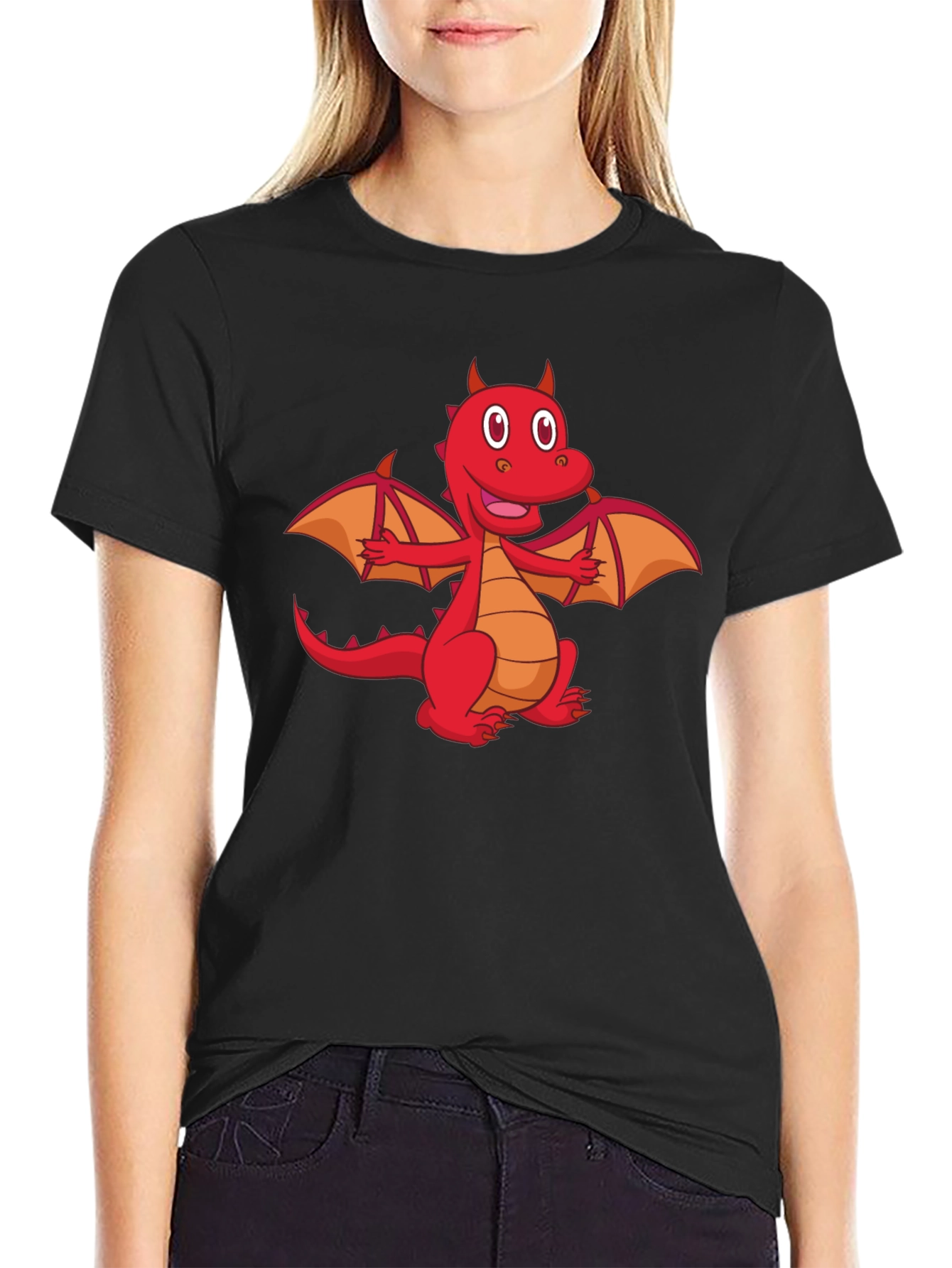 Cartoon Dragon Graphic T-Shirt