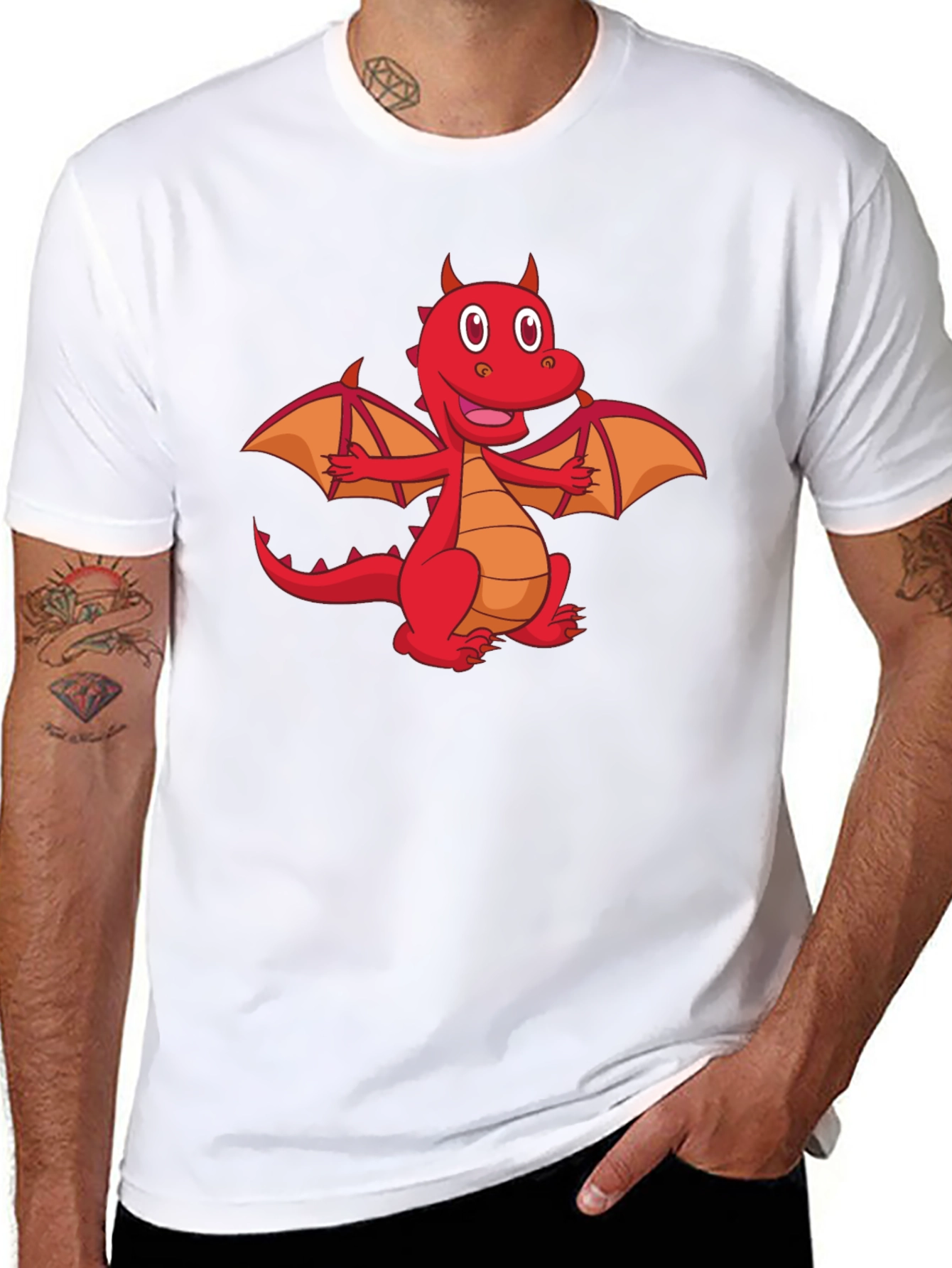 Cartoon Dragon Graphic T-Shirt