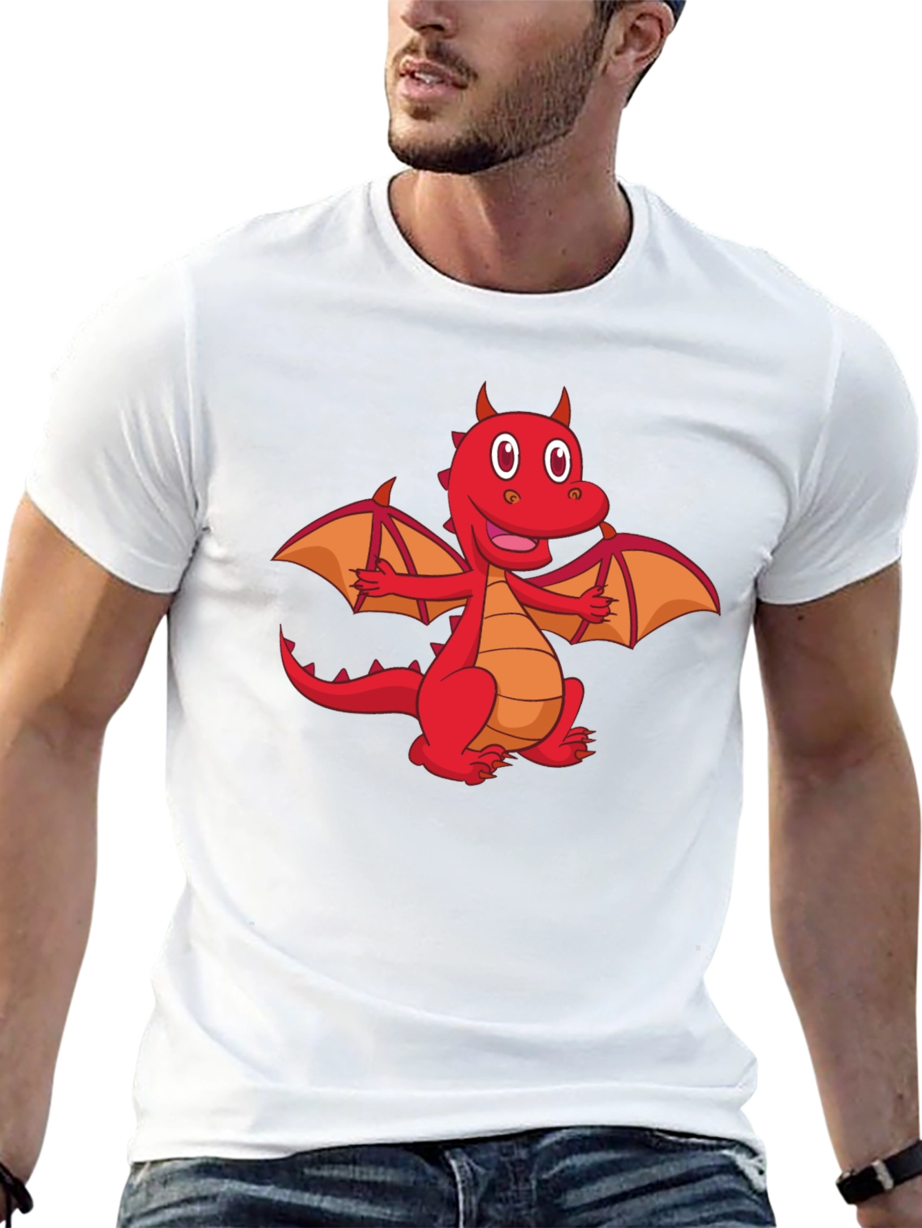 Cartoon Dragon Graphic T-Shirt