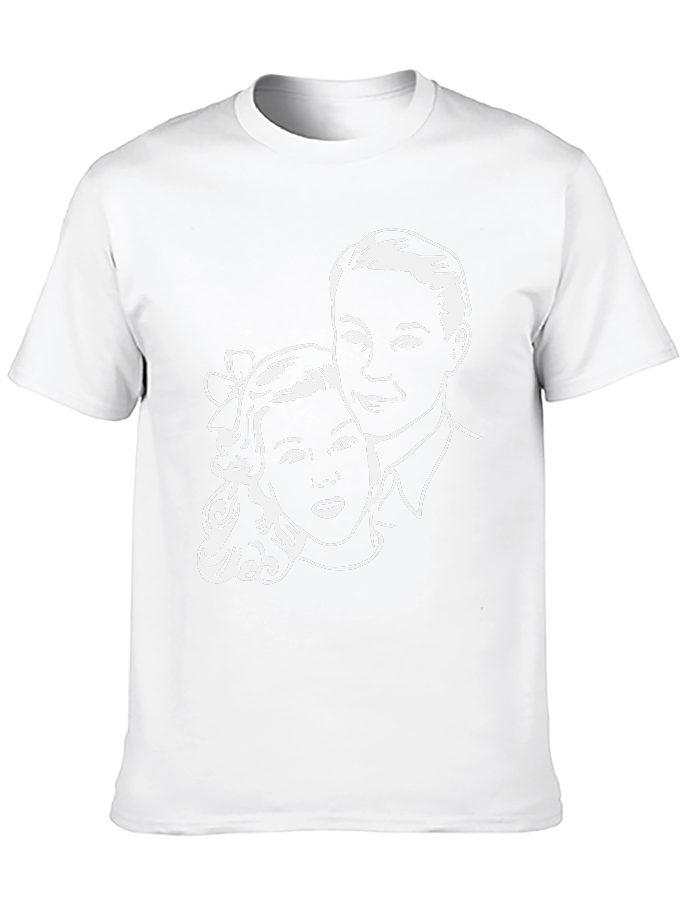 Retro Couple Graphic Tee - Classic Black T-Shirt