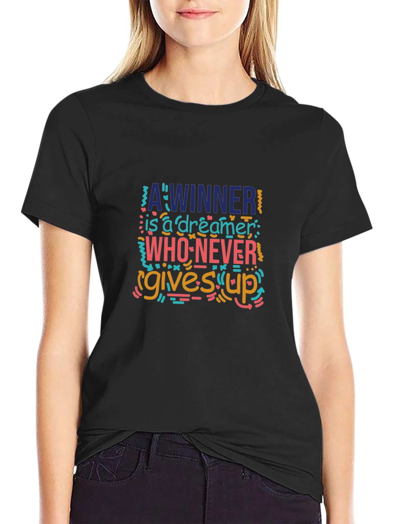 Inspirational Graphic Tee - Dreamer Never Gives Up!