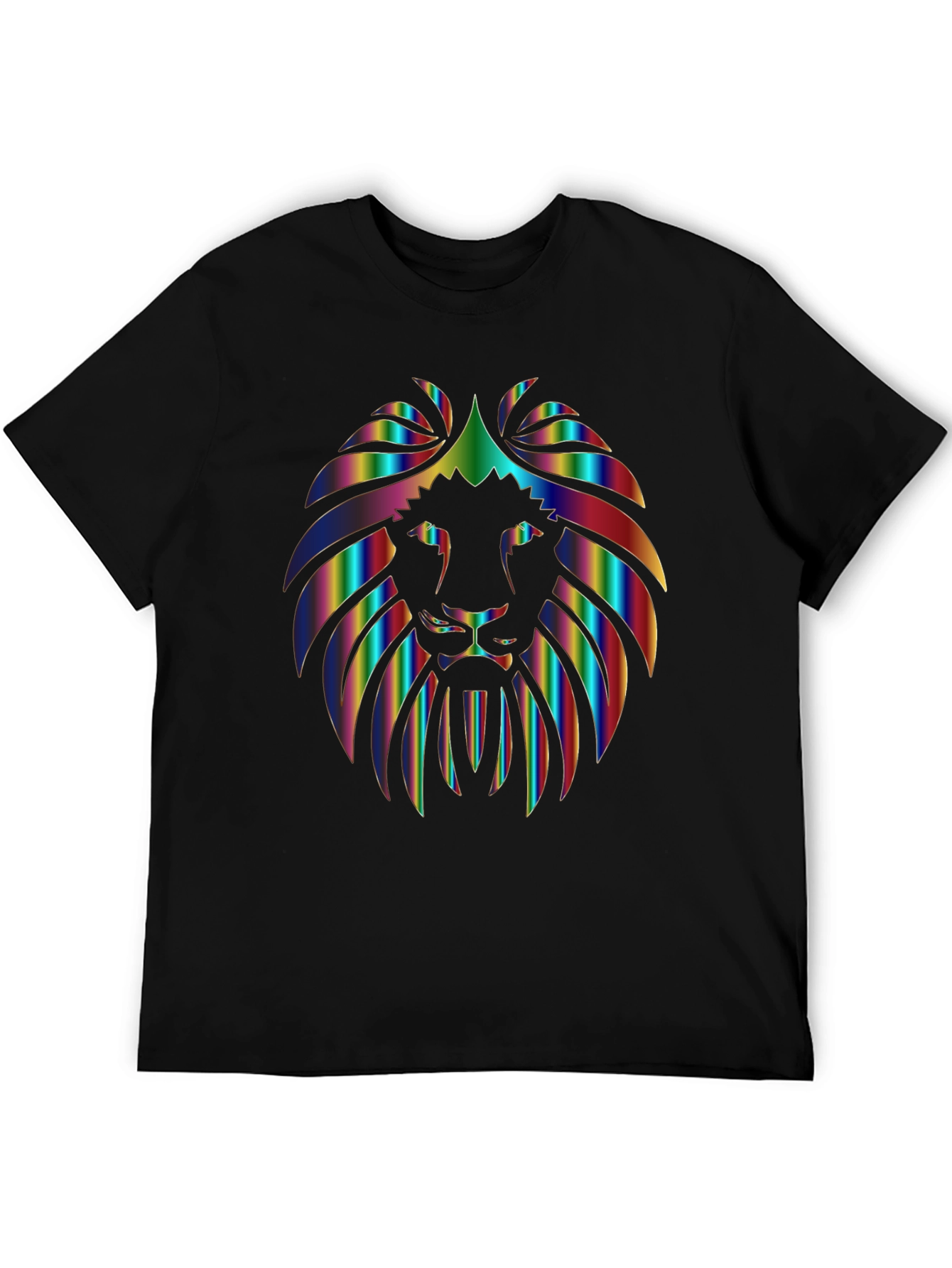 Rainbow Lion Graphic Black T-Shirt