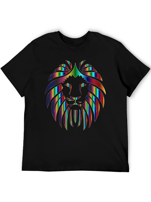 Rainbow Lion Graphic Black T-Shirt