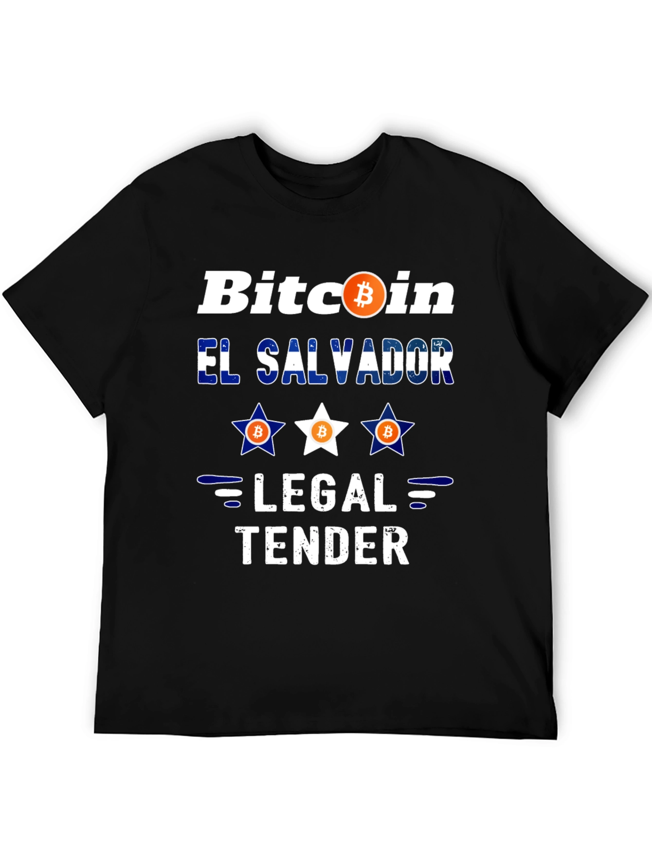 Bitcoin El Salvador Legal Tender Black Graphic Tee