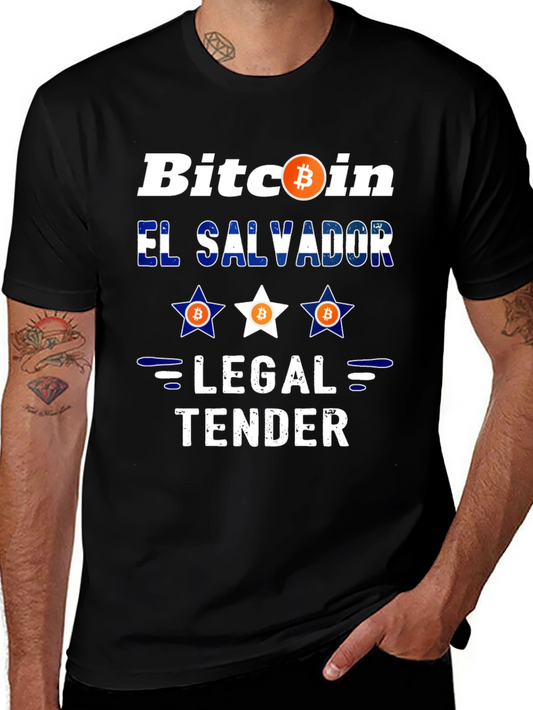 Bitcoin El Salvador Legal Tender Black Graphic Tee