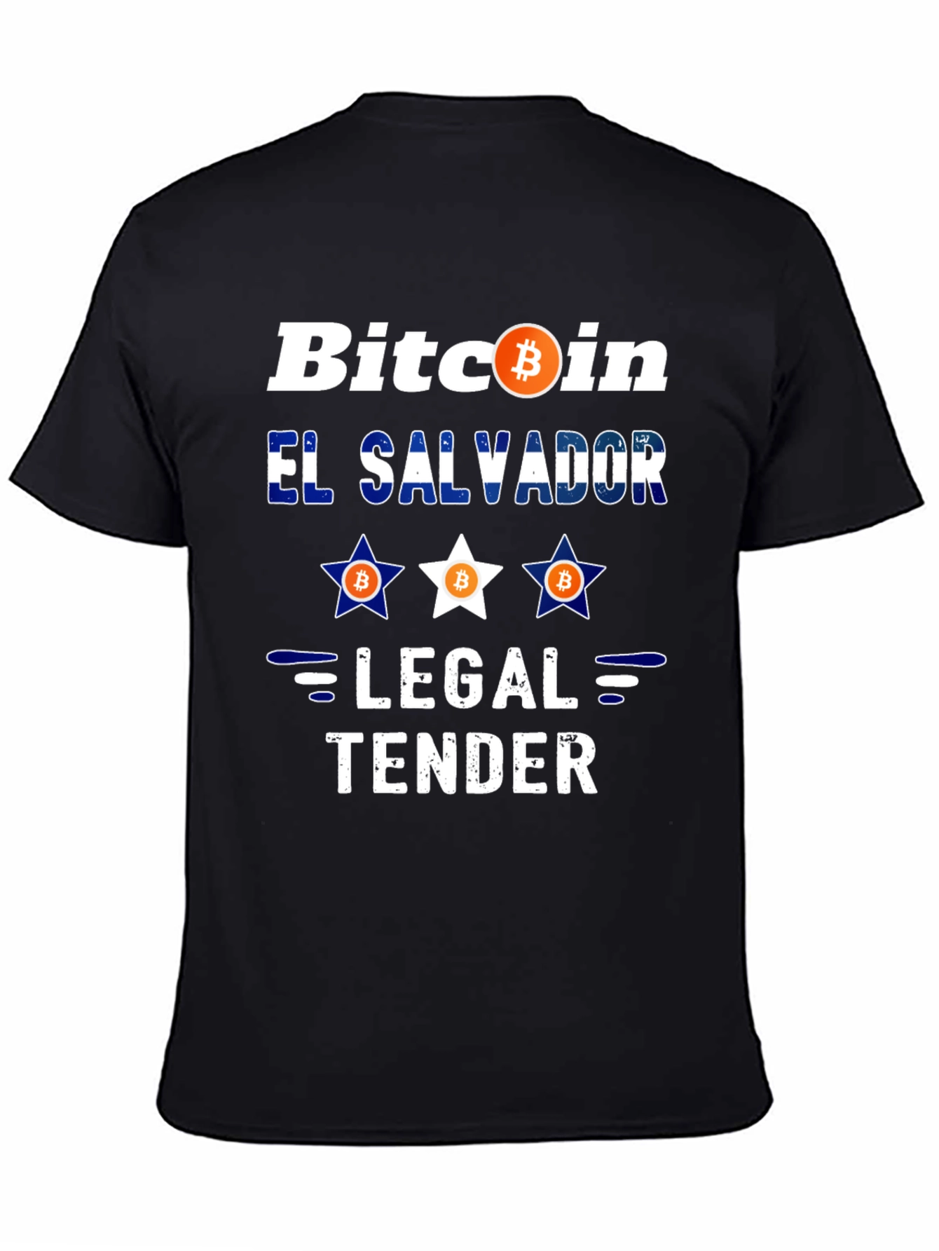 Bitcoin El Salvador Legal Tender Black Graphic Tee