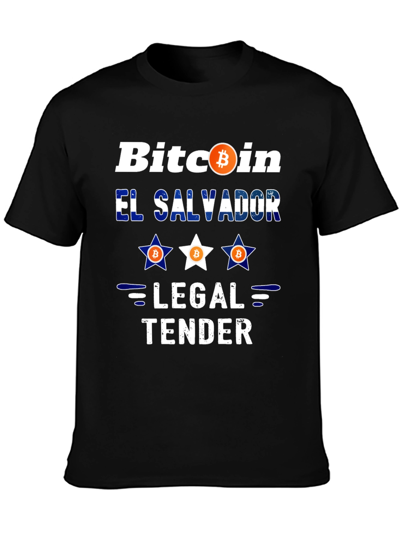 Bitcoin El Salvador Legal Tender Black Graphic Tee