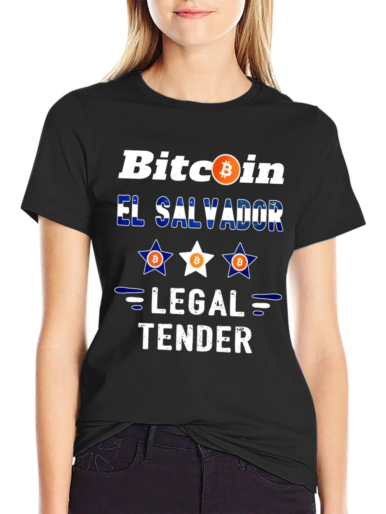 Bitcoin El Salvador Legal Tender Black Graphic Tee