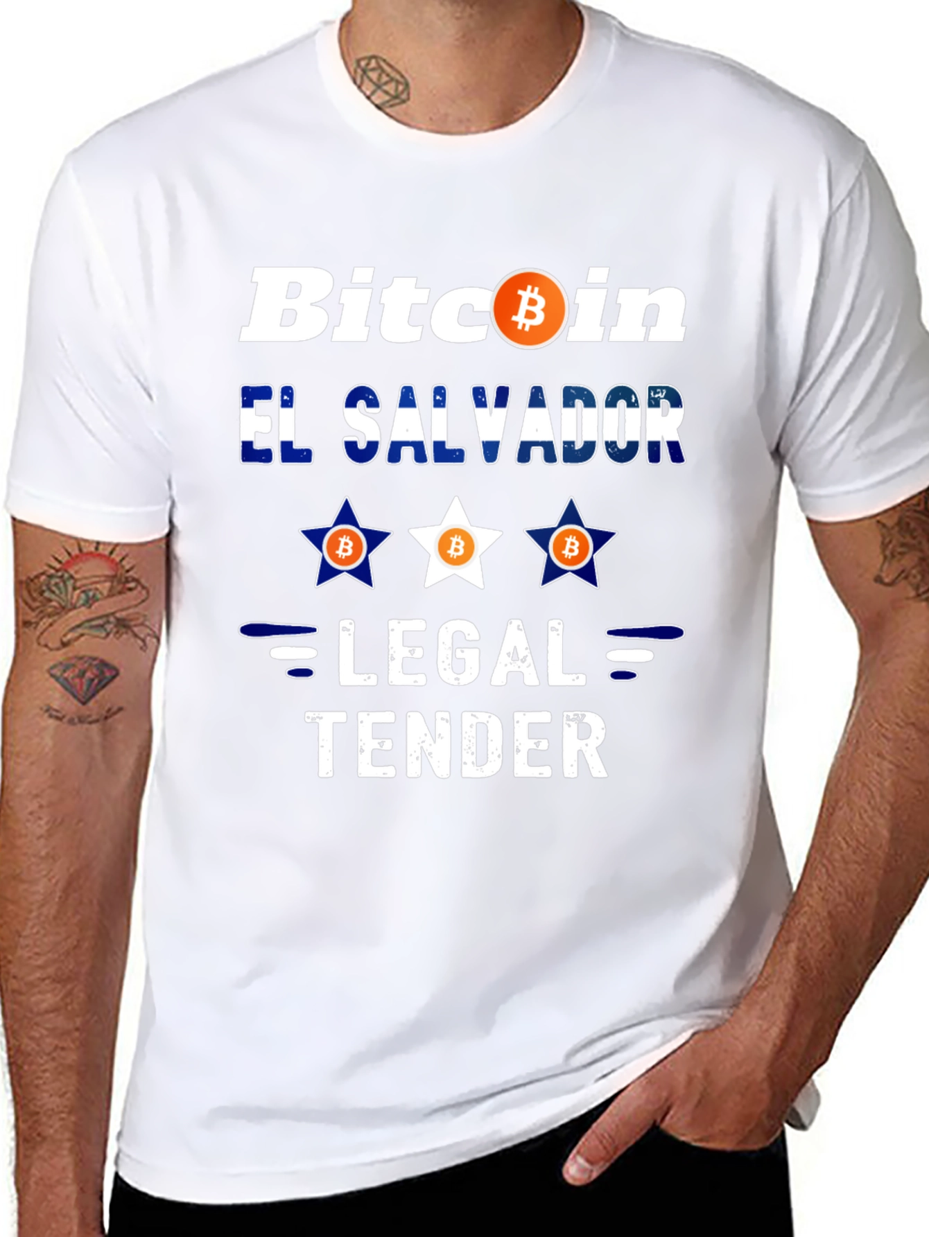 Bitcoin El Salvador Legal Tender Black Graphic Tee