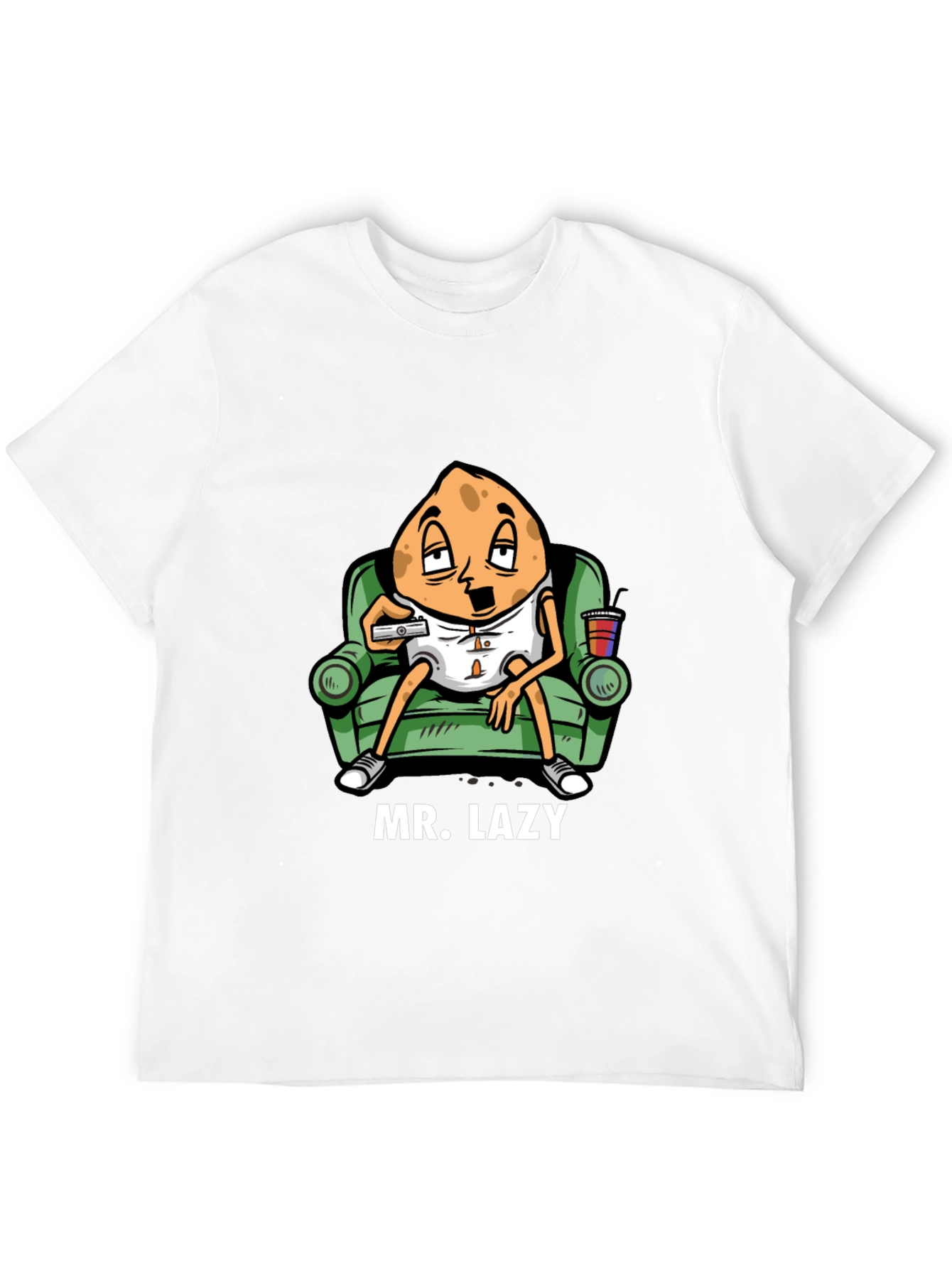 Mr. Lazy Cartoon Graphic Black T-Shirt