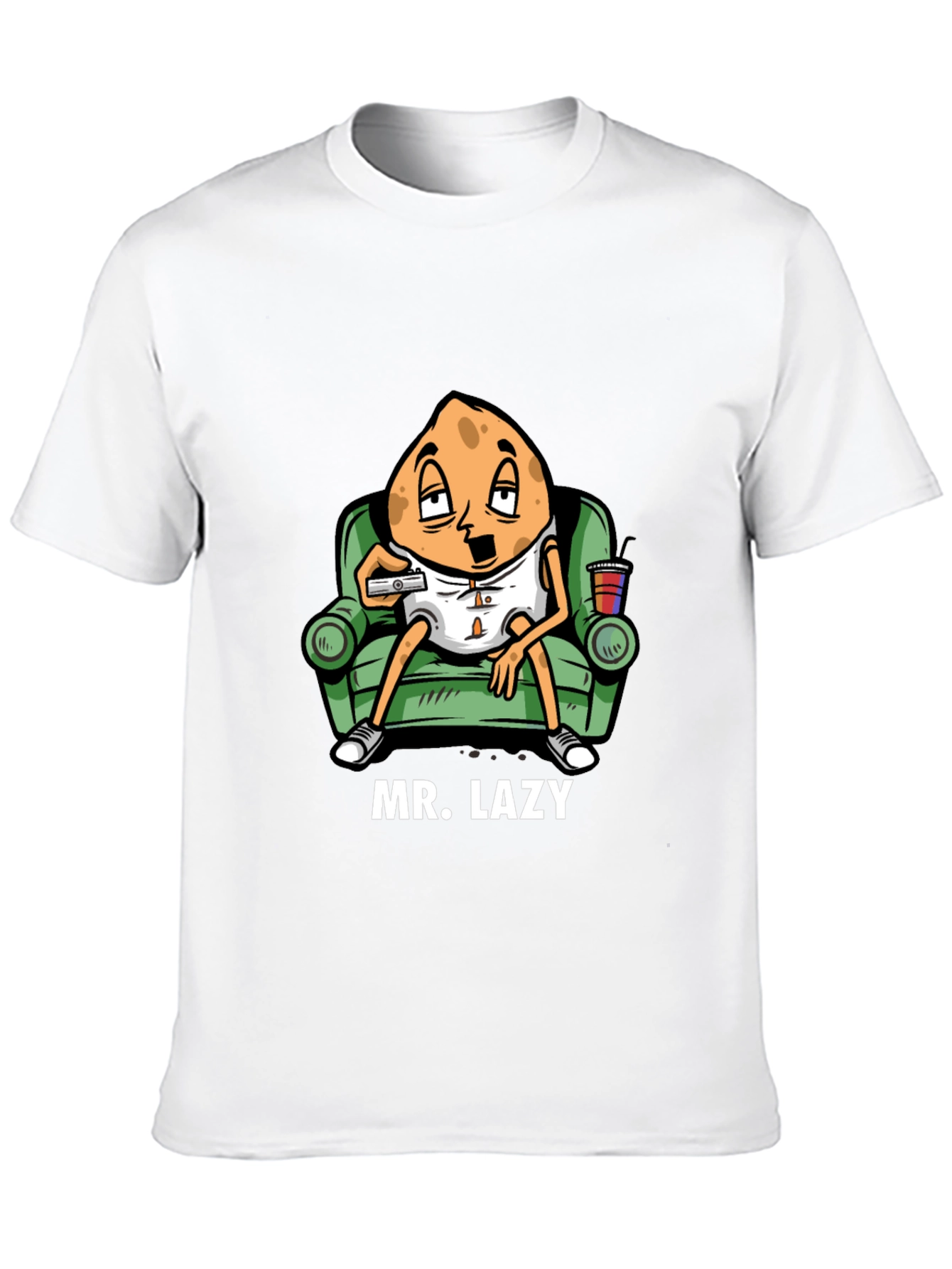 Mr. Lazy Cartoon Graphic Black T-Shirt