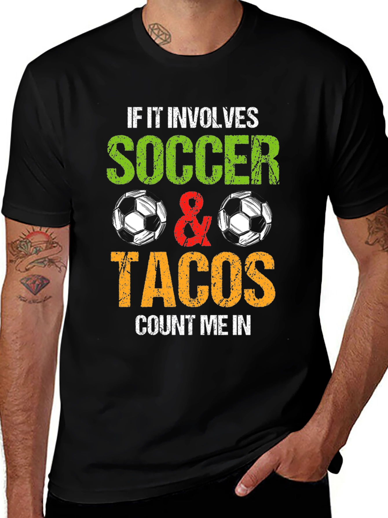 Soccer and Tacos Graphic T-Shirt
