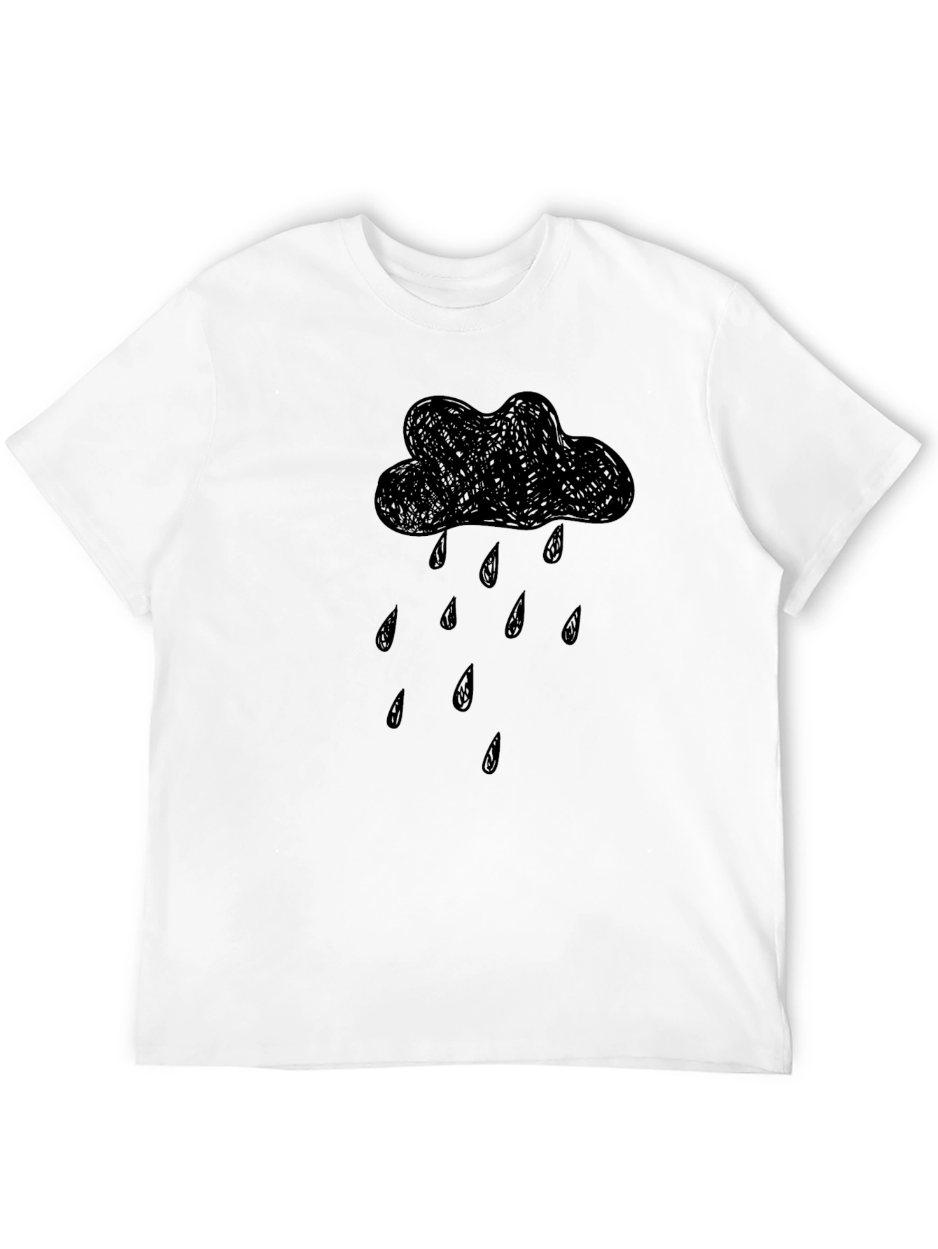 Rain Cloud Graphic Black T-Shirt
