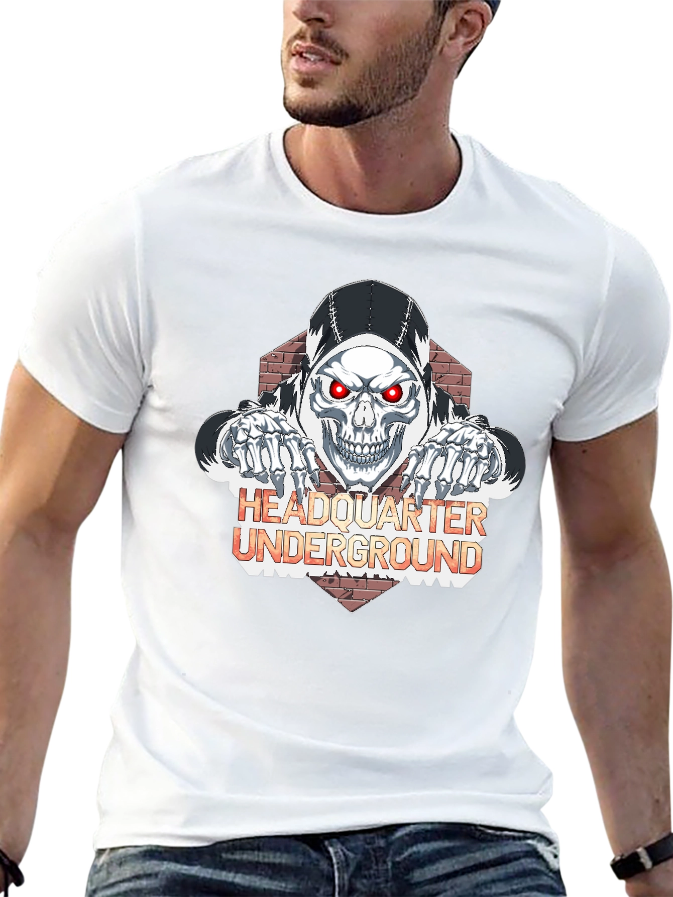 Edgy Skull Graphic Black T-Shirt