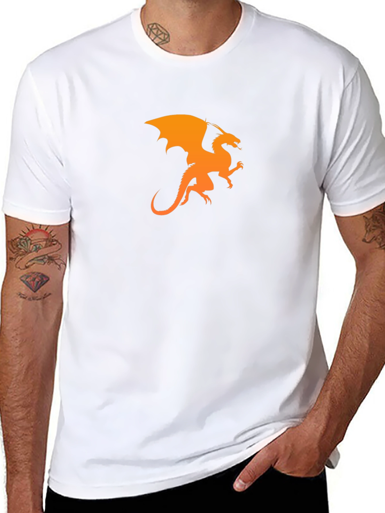 Dragon Graphic Black T-Shirt - Mens Casual Tee