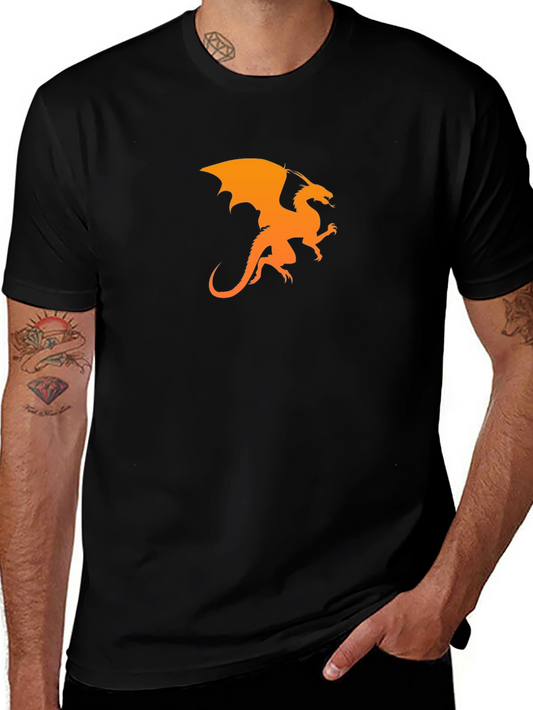 Dragon Graphic Black T-Shirt - Mens Casual Tee