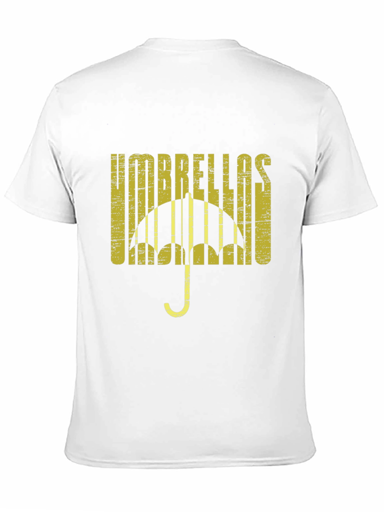 Umbrellas Distressed Graphic Tee - Black Cotton T-Shirt