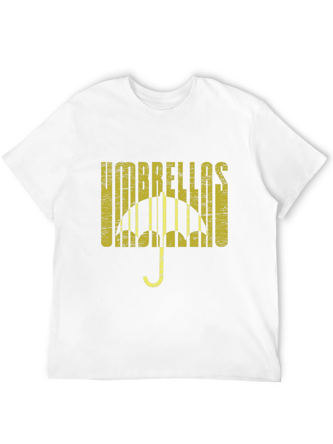 Umbrellas Distressed Graphic Tee - Black Cotton T-Shirt