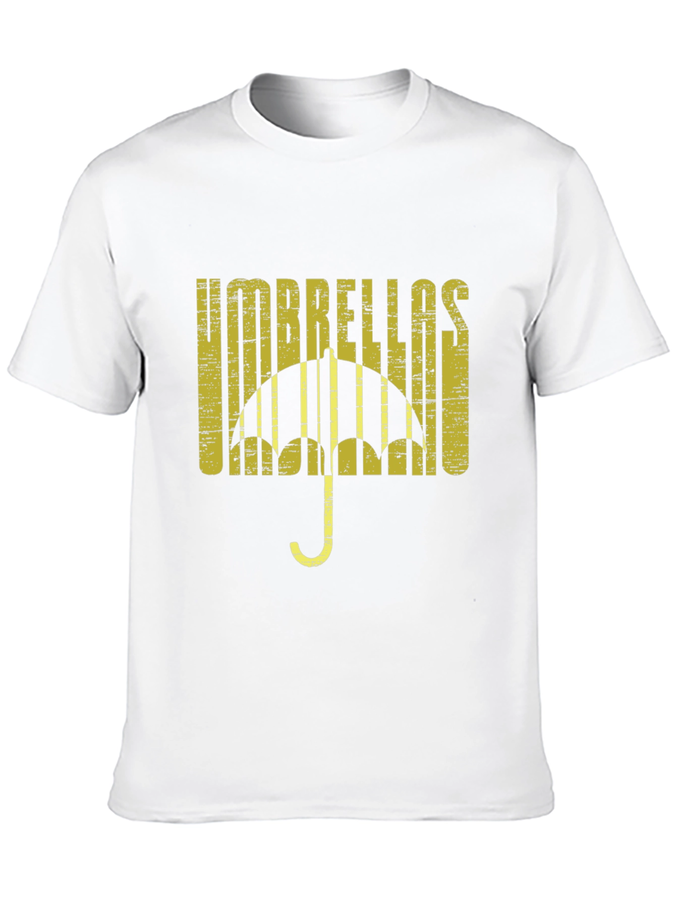 Umbrellas Distressed Graphic Tee - Black Cotton T-Shirt