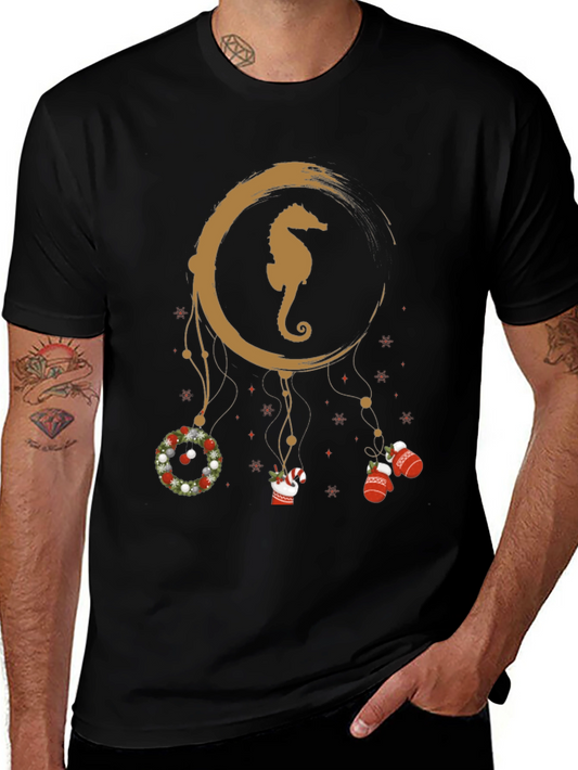 Festive Seahorse Dreamcatcher T-Shirt