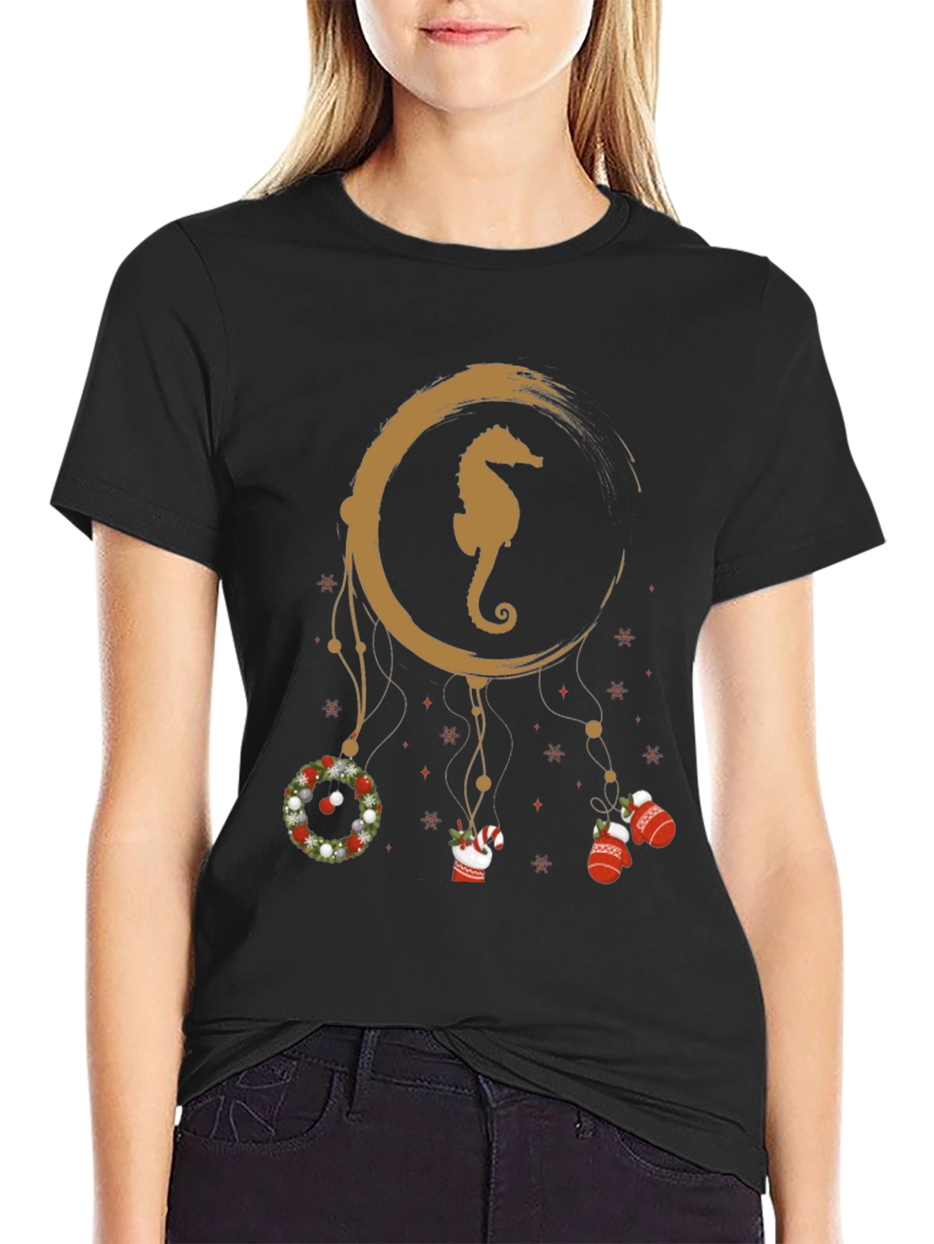 Festive Seahorse Dreamcatcher T-Shirt