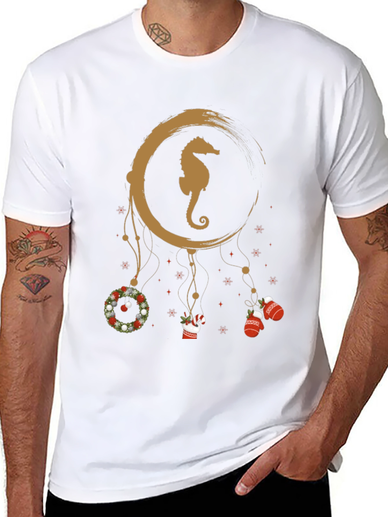 Festive Seahorse Dreamcatcher T-Shirt