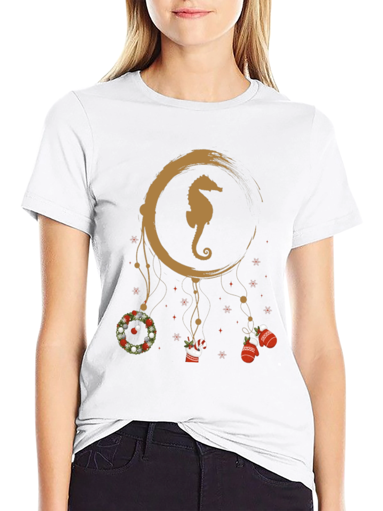 Festive Seahorse Dreamcatcher T-Shirt