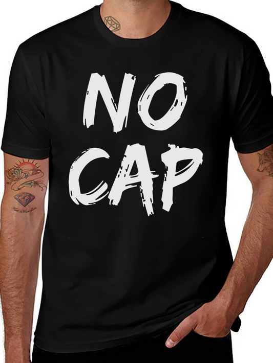 No Cap Black Graphic Tee - Statement T-Shirt