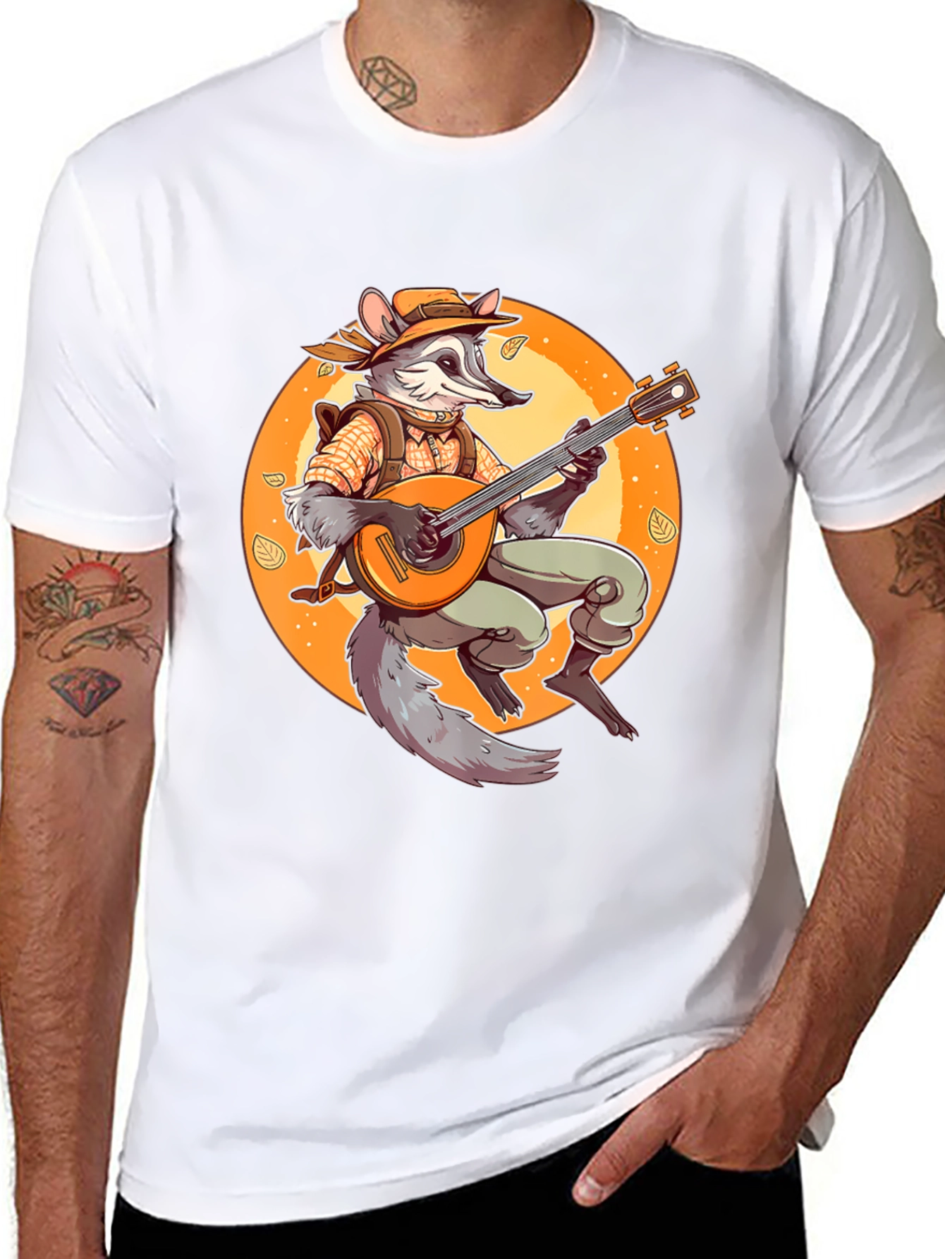 Bard Raccoon T-Shirt - Musician Animal Tee