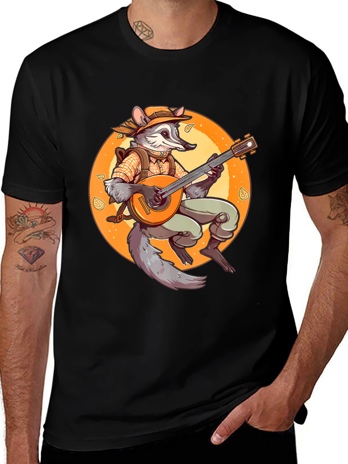 Bard Raccoon T-Shirt - Musician Animal Tee