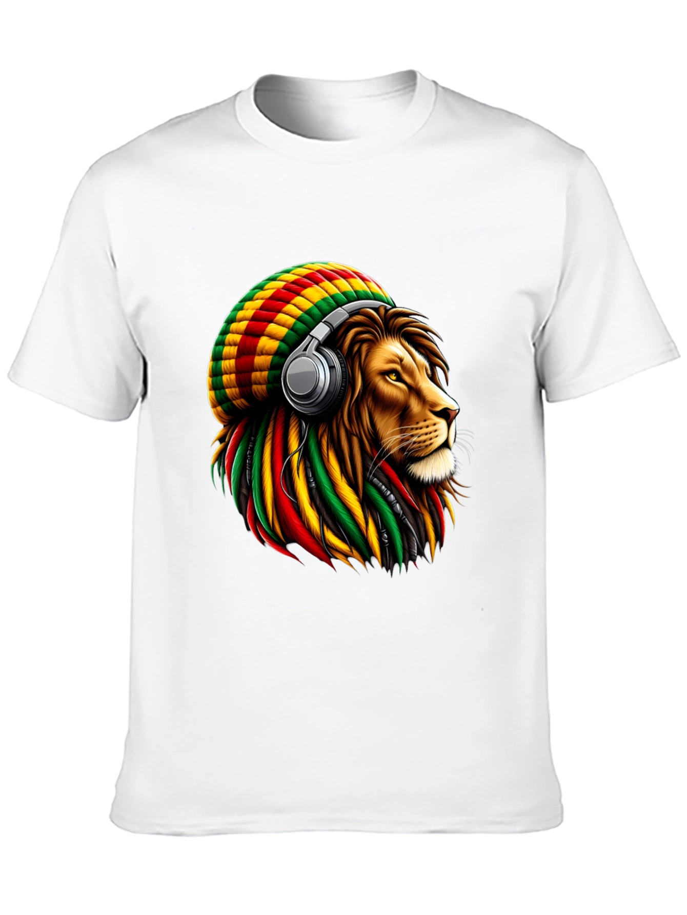 Rasta Lion Headphone T-Shirt