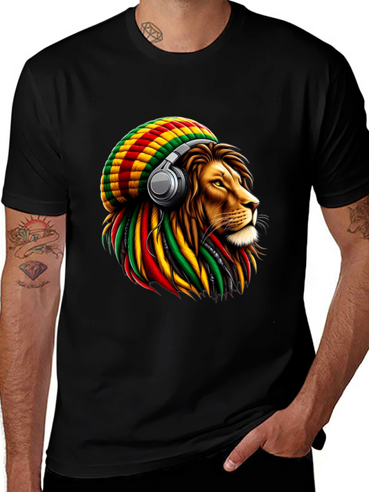 Rasta Lion Headphone T-Shirt