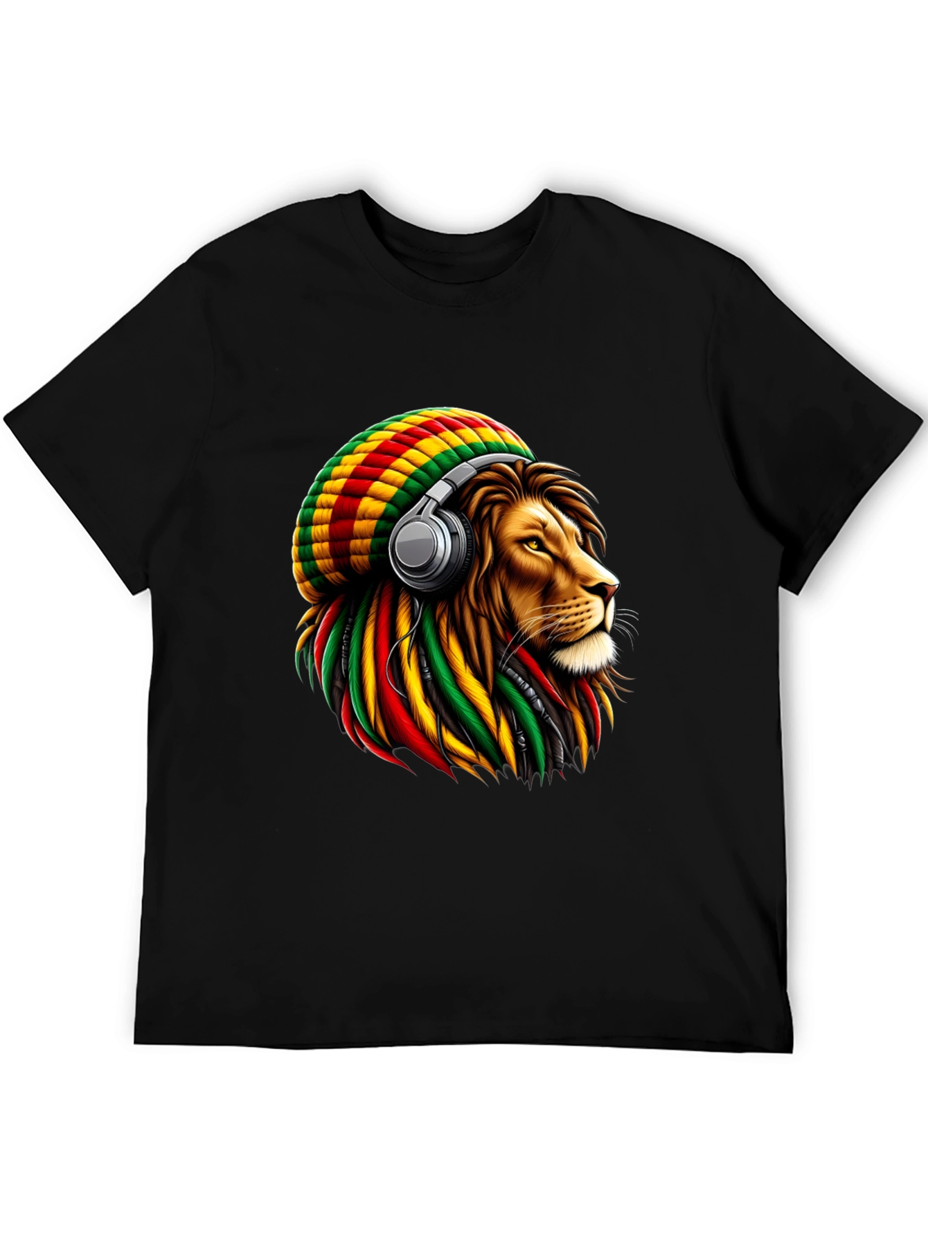 Rasta Lion Headphone T-Shirt