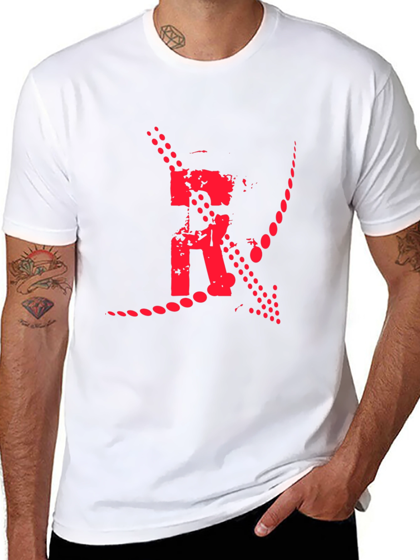 Bold Graphic Print Tee - Black