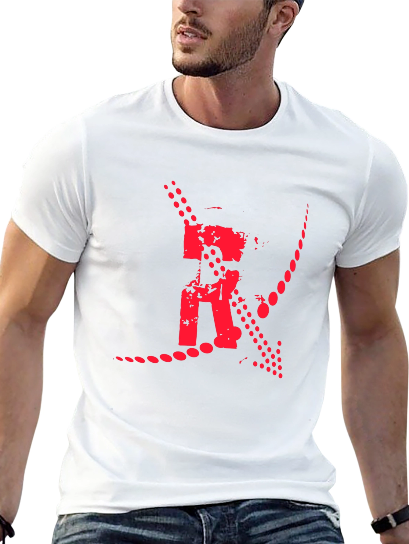 Bold Graphic Print Tee - Black