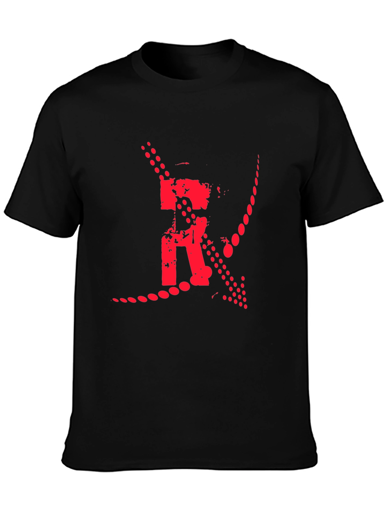 Bold Graphic Print Tee - Black