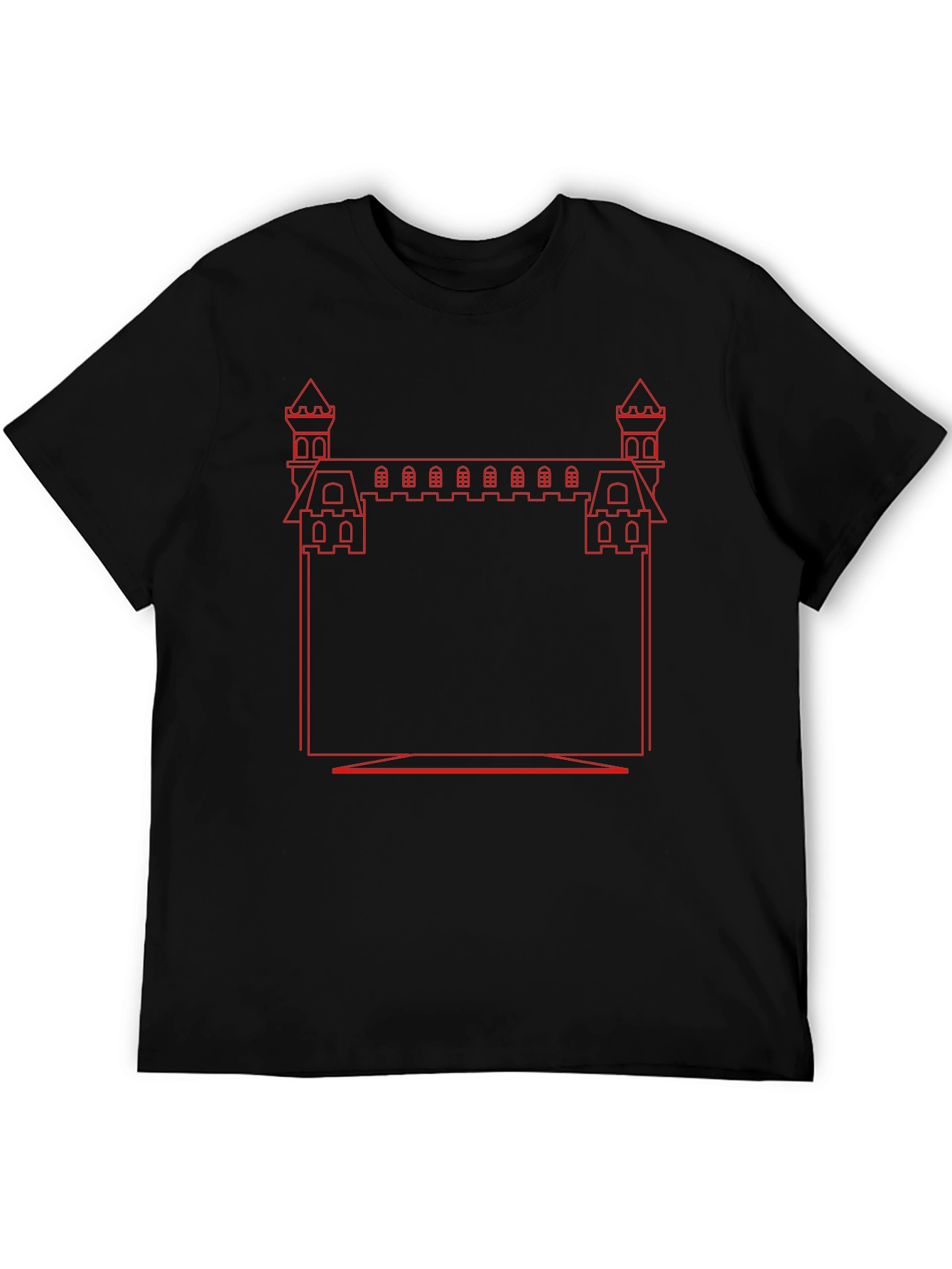 Castle Outline Graphic Tee - Black