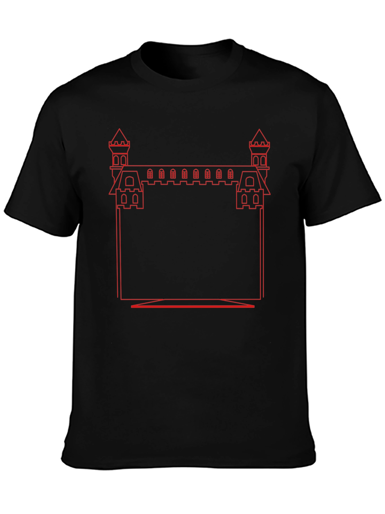 Castle Outline Graphic Tee - Black