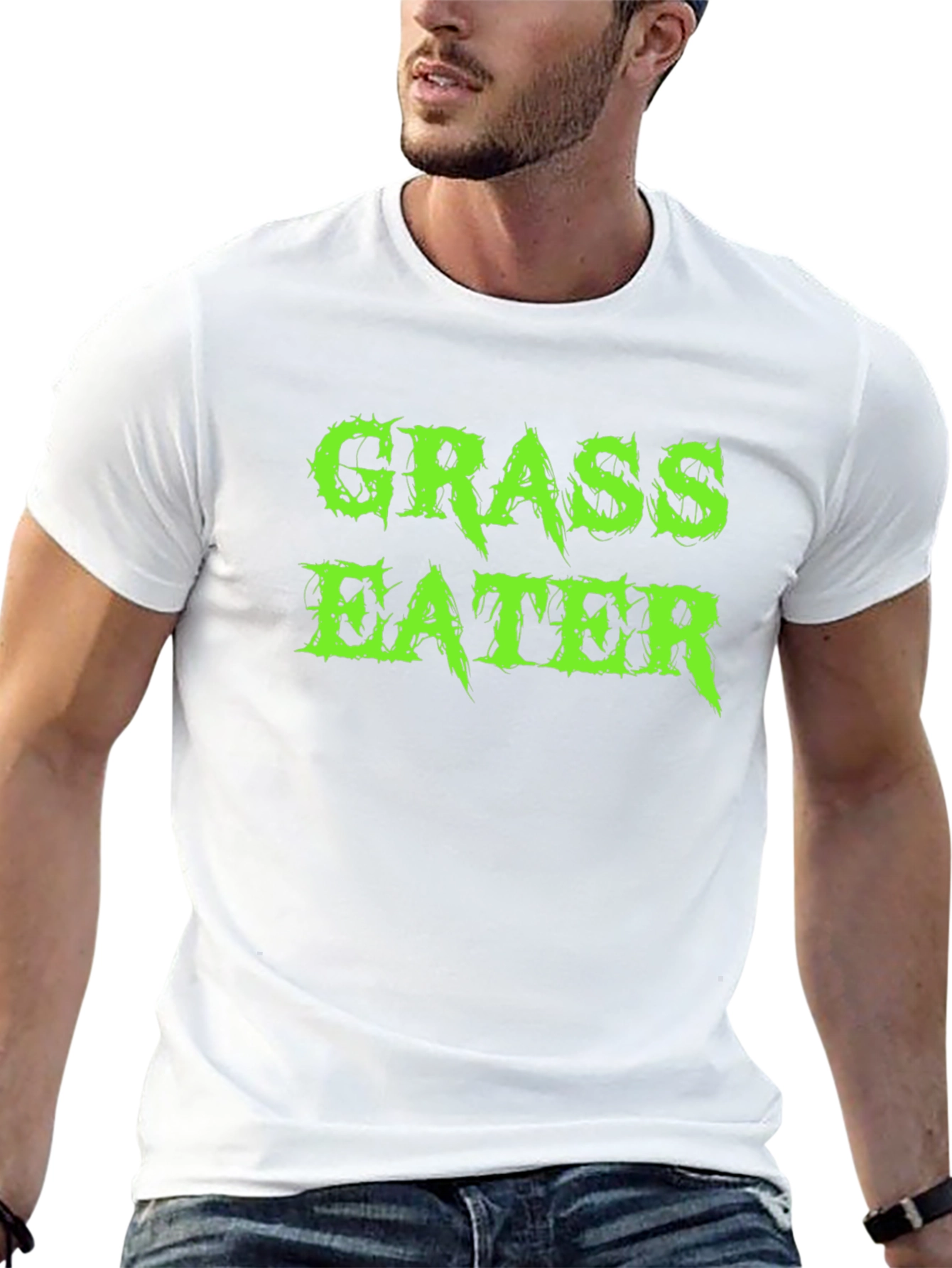 Grass Eater Graphic Print Black T-Shirt