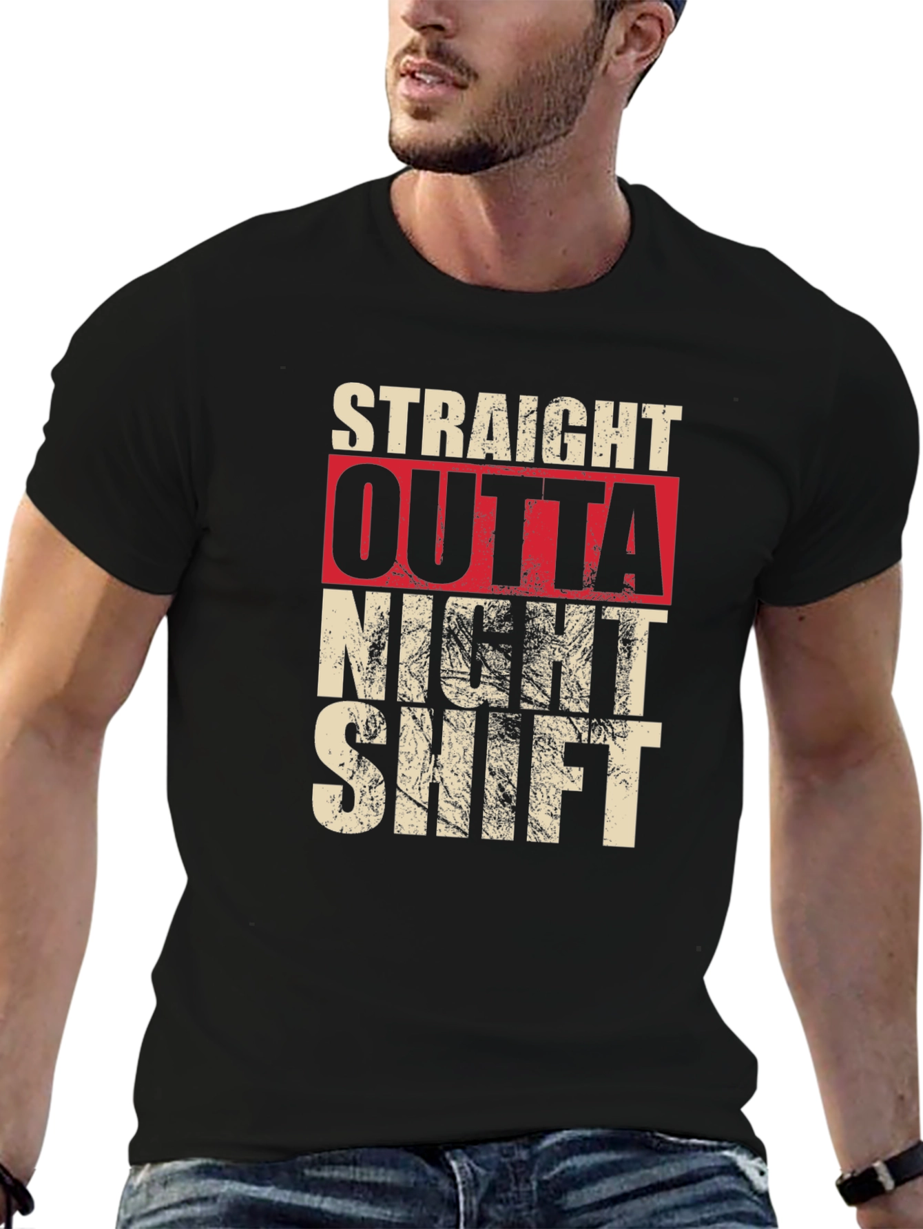 Straight Outta Night Shift Graphic T-Shirt