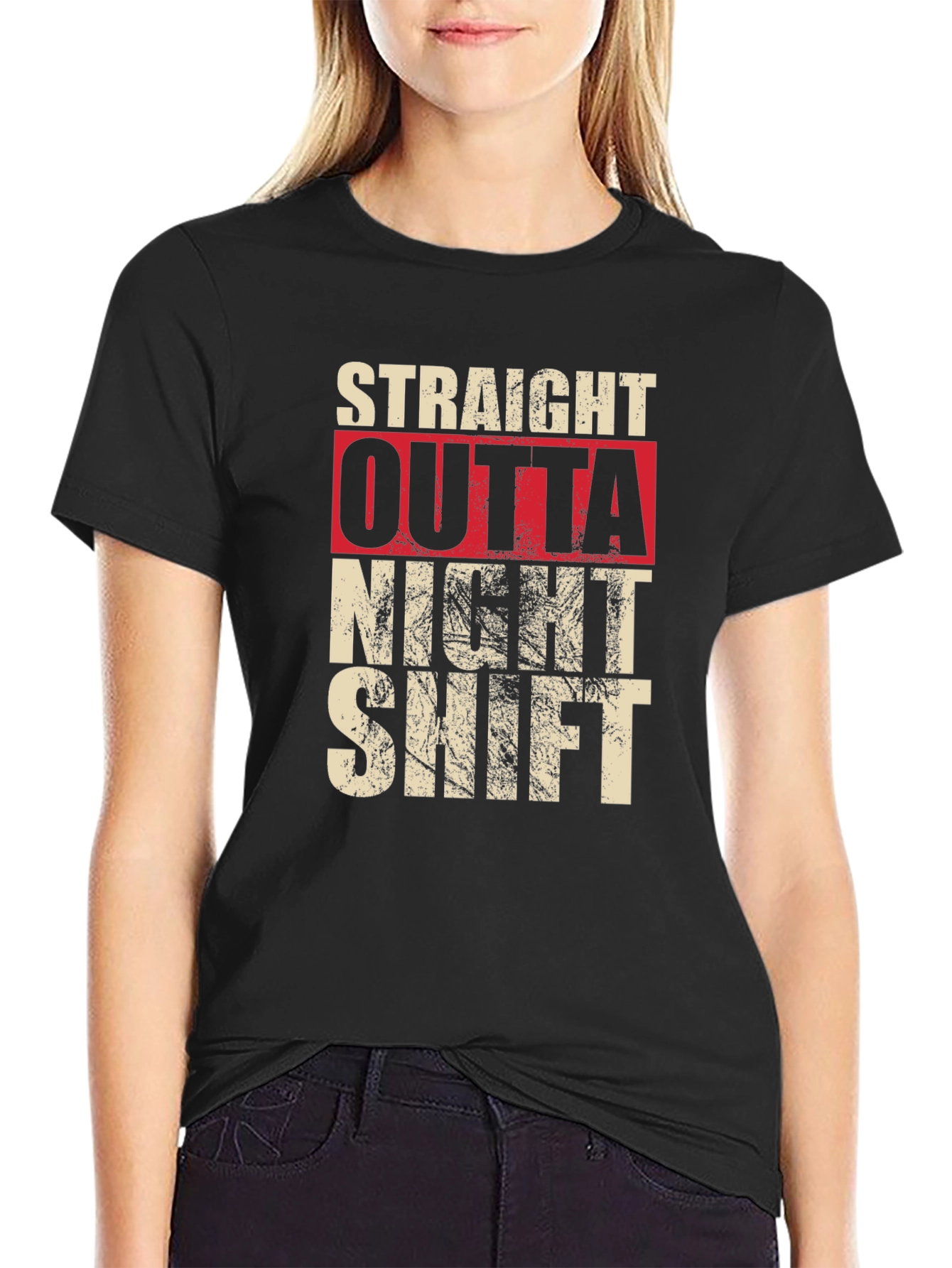 Straight Outta Night Shift Graphic T-Shirt