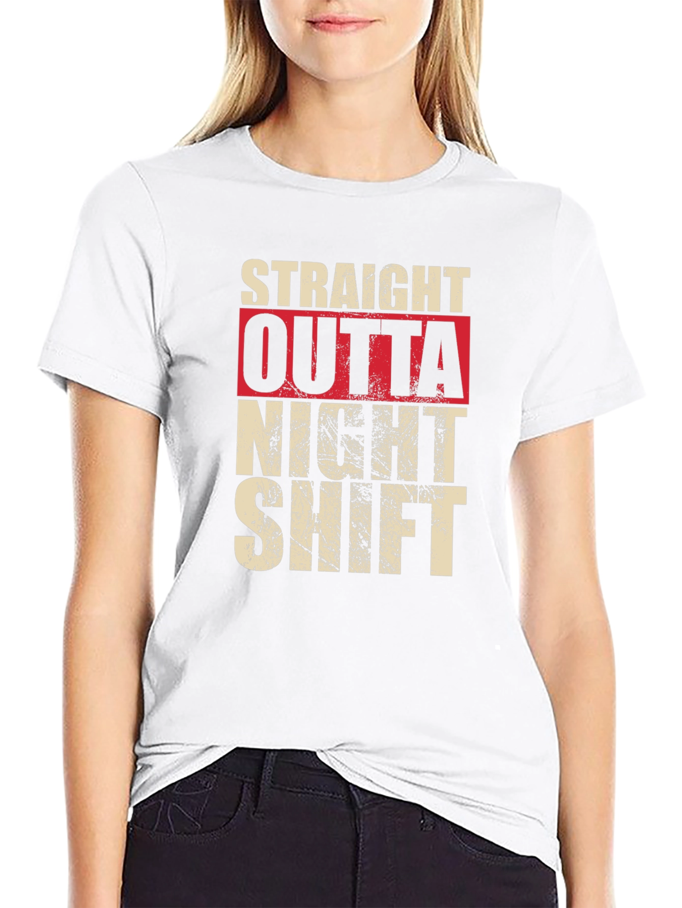 Straight Outta Night Shift Graphic T-Shirt