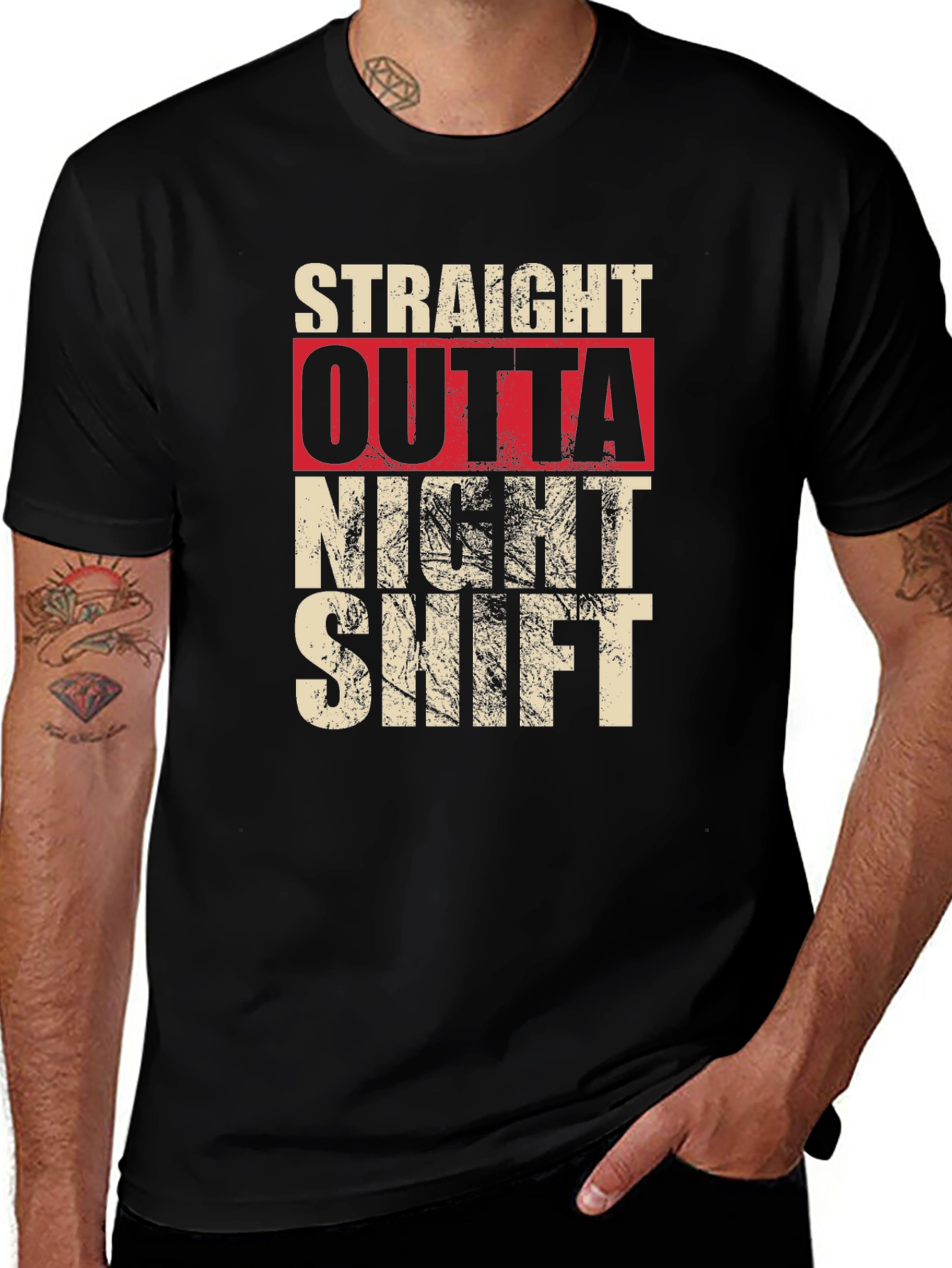 Straight Outta Night Shift Graphic T-Shirt