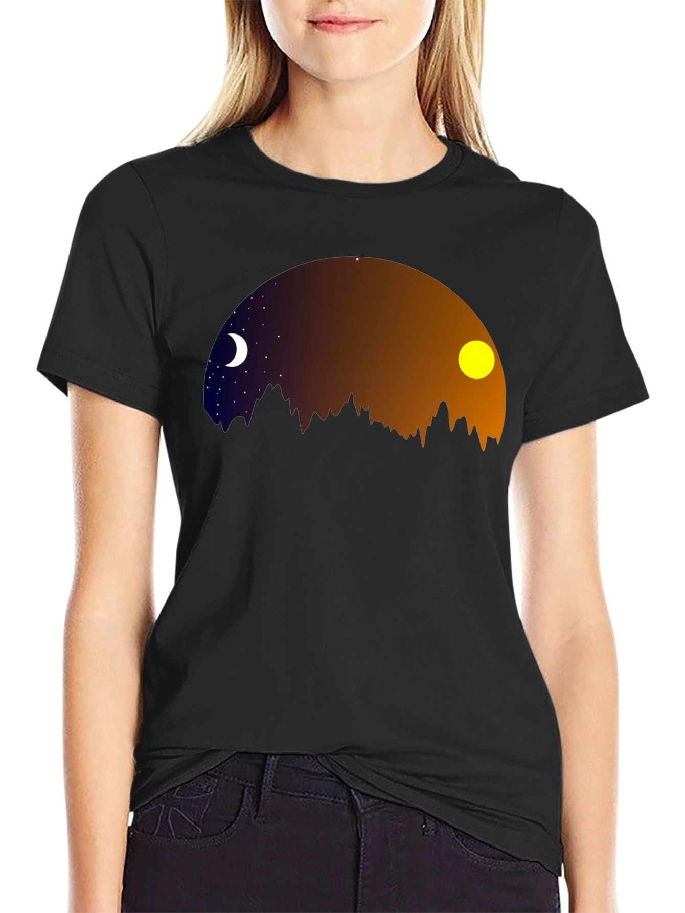 Night & Day Mountainscape Graphic Tee