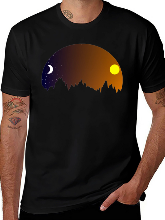 Night & Day Mountainscape Graphic Tee