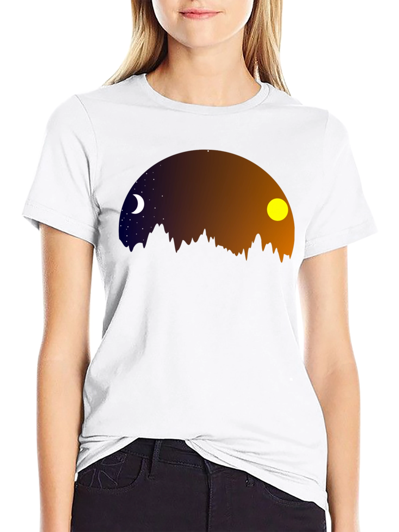 Night & Day Mountainscape Graphic Tee