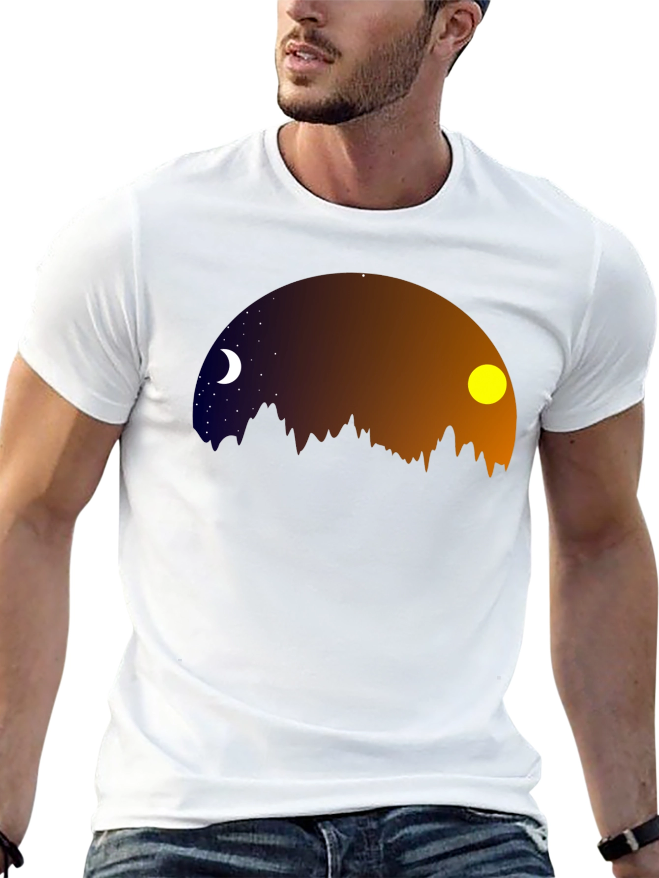Night & Day Mountainscape Graphic Tee