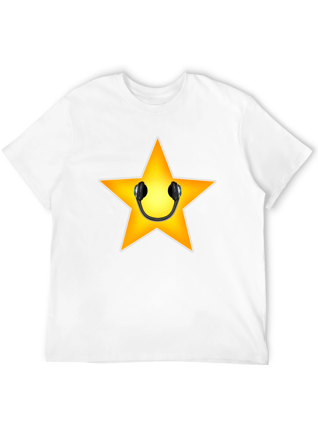 Star with Headphones Graphic Tee - Black